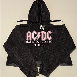 AC/DC Black Hoodie with Pink Logo